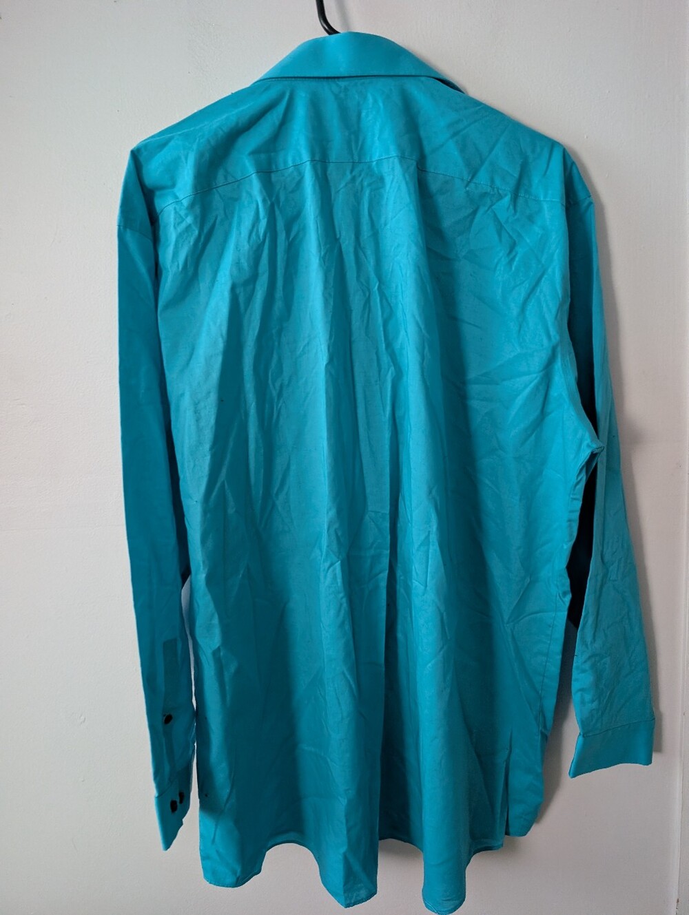 J. Ferrar Slim Fit Mens Teal Blue Dress Shirt Mens Size XXL - Picture 3 of 3
